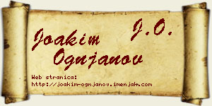 Joakim Ognjanov vizit kartica